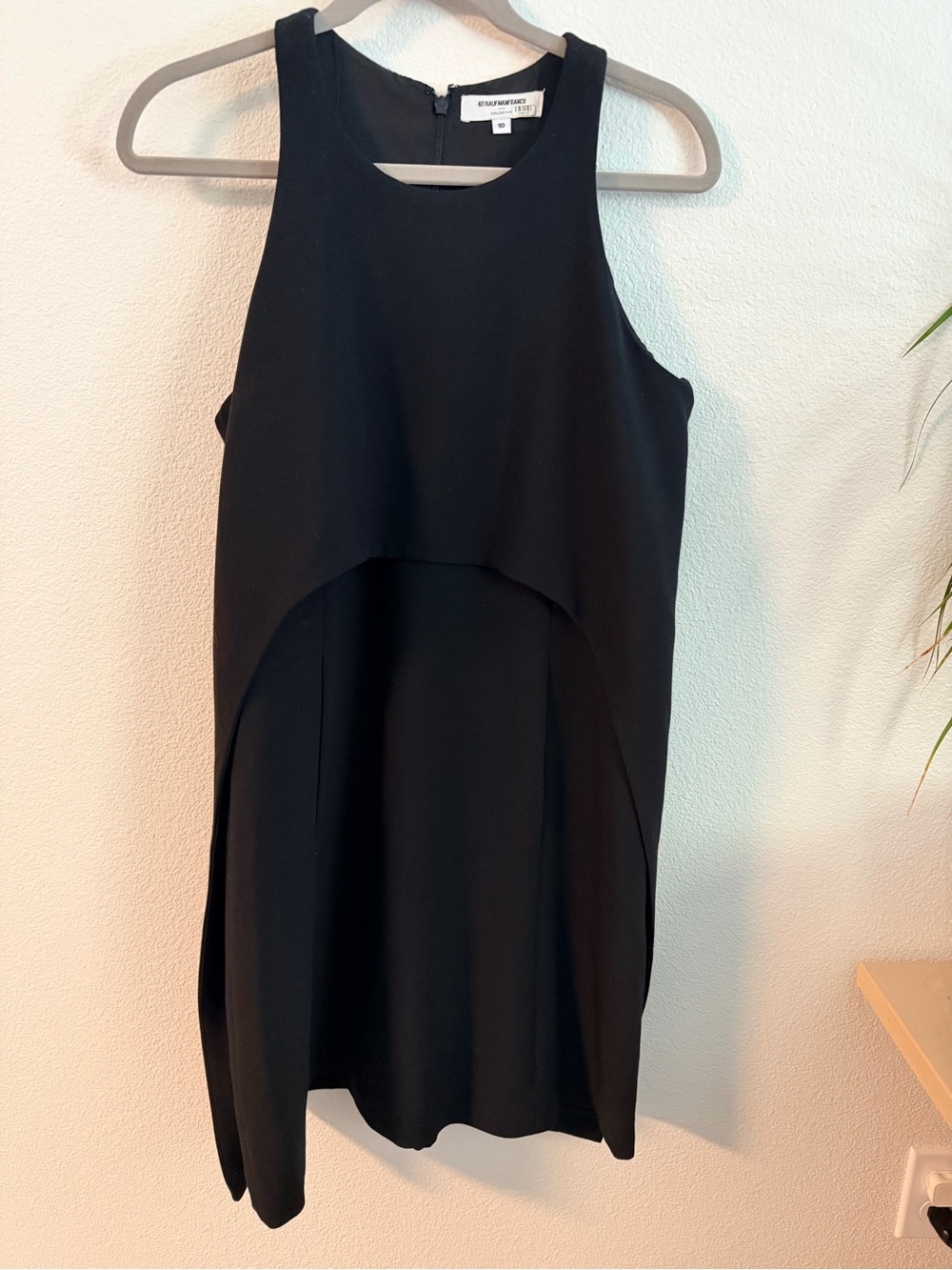 KF/KaufmanFranco Collective Black Layered Overlay Cocktail Dress Size 10 - Picture 2 of 7